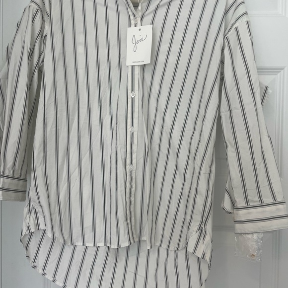 NWT - joie striped button down with ruffle sleeves - size xs - Picture 4 of 7